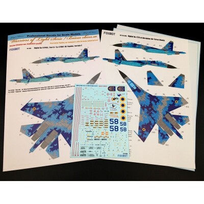 Foxbot 1:48 Decal Su-27PM-1 Ukrainian Air Force, digital camouflage, part 2 (with masks) FB 48-085A детальное изображение Декали Афтермаркет