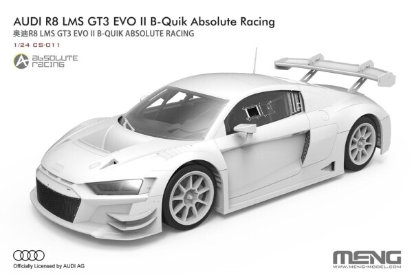 Сборная модель 1/24 Автомобиль Ауди R8 LMS GT3 EVO II B-Quik Absolute Racing Менг CS-011 детальное изображение Автомобили 1/24 Автомобили