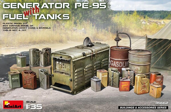Збірна модель 1/35 Набір генератор ПЕ-95 з паливними баками MiniArt 35662 детальное изображение Аксессуары Диорамы