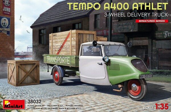 Збірна модель 1/35 Триколісна вантажівка Tempo A400 Athlet MiniArt 38032 детальное изображение Автомобили 1/35 Автомобили