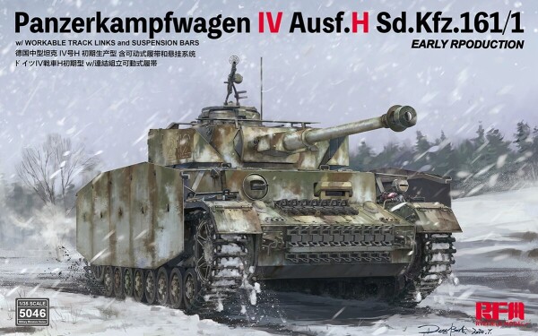 Збірна модель 1/35 Німецький середній танк Panzerkampfwagen IV Ausf.H Sd.Kfz.161/1 Early Production RFM RM-5046 детальное изображение Военная техника 
