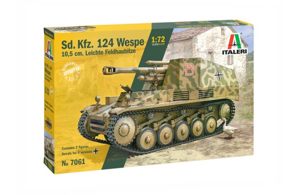 Збірна модель 1/72 САУ SD.KFZ.124 WESPE Italeri 7061 детальное изображение Артиллерия 1/72 Артиллерия