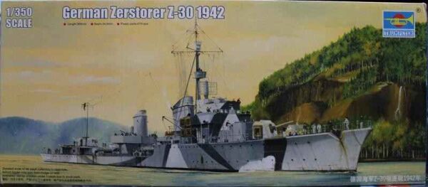 Scale model 1/350 German destroyer Z-30, 1942 Trumpeter 05322 детальное изображение Флот 1/350 Флот