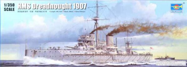 Сборная модель 1/350 Линкор Королевского флота HMS Dreadnought, 1907 Трумпетер 05328 детальное изображение Флот 1/350 Флот