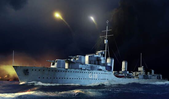 Збірна модель 1/350 Єсмінць HMS Zulu Destroyer 1941 Trumpeter 05332 детальное изображение Флот 1/350 Флот