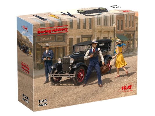 Сборная модель 1/24 Автомобиль Ford Model A ( набор "Дерзкое ограбление") ICM 24055 детальное изображение Автомобили 1/24 Автомобили
