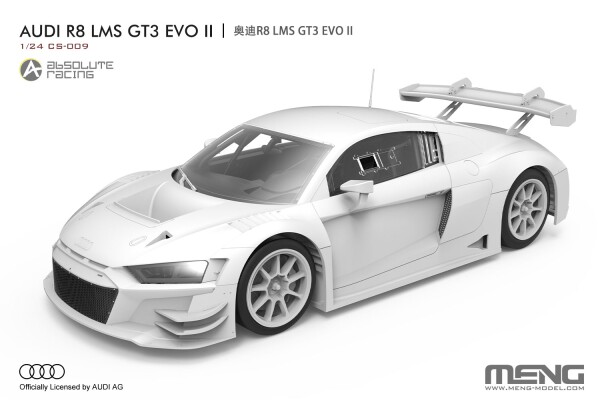 Scale model 1/24 Car Audi R8 LMS GT3 EVO II Absolute Racing Meng CS-009 детальное изображение Автомобили 1/24 Автомобили