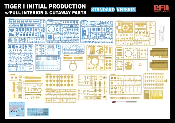 Збірна модель 1/35 Танк Tiger I, початковий випуск, початок 1943, стандартна версія з повним інтер'єром RFM RM-5130 детальное изображение Бронетехника 1/35 Бронетехника