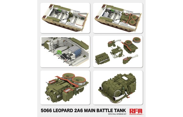 Збірна модель 1/35 Танк Leopard 2А6 з повним інтер'єром RFM RM-5066 детальное изображение Бронетехника 1/35 Бронетехника