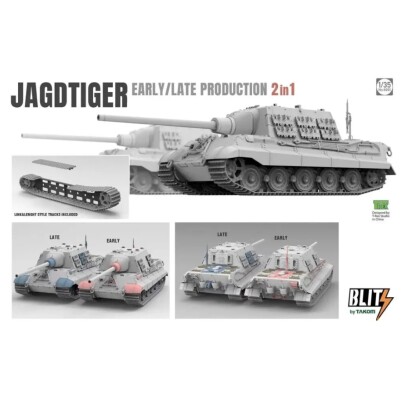 Scale model Tank 1/35 SPG Sd.Kfz.186 Jagdtiger early/late Takom 8001 детальное изображение Бронетехника 1/35 Бронетехника