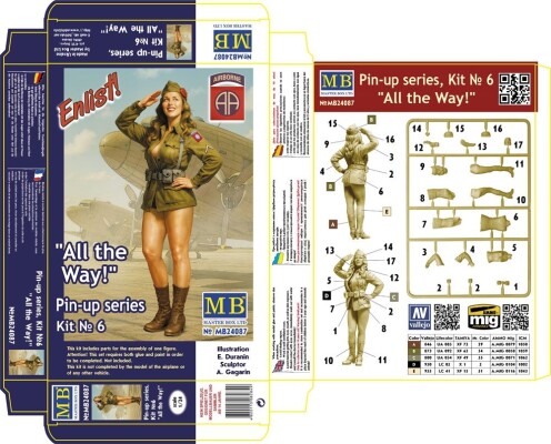 Сборная модель 1/24 Фигура Набор Pin-Up Series №6 - All the Way! (1 фигурка) MasterBox 24087 детальное изображение Фигуры 1/24 Фигуры