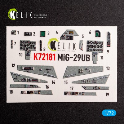 MiG-29UB 3D декаль інтер'єр для комплекту IBG models 1/72 КЕЛИК K72181 детальное изображение 3D Декали Афтермаркет