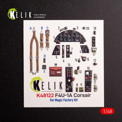 F4U-1A Corsair interior decal for Magic Factory 1/48 KELIK K48122 детальное изображение 3D Декали Афтермаркет