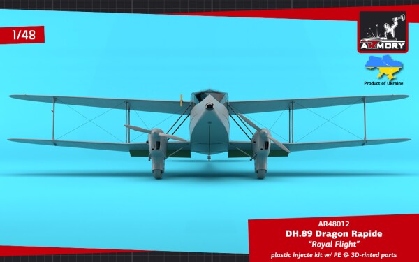 Сборная модель 1/48 Ближнемагистральный авиалайнер DH.89 Dragon Rapide «Королевский полет» Armory детальное изображение Самолеты 1/48 Самолеты