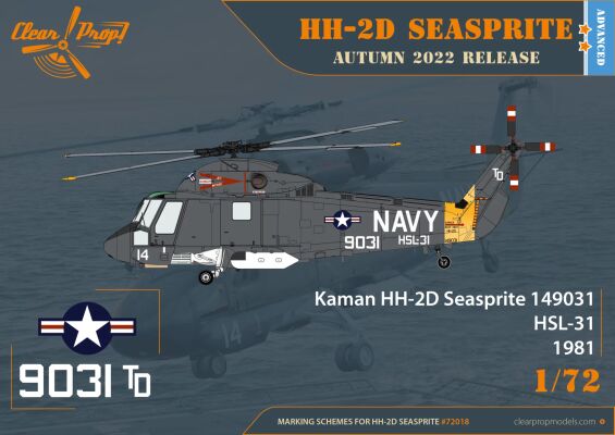 Scale model Helicopter 1/72 HH-2D Seasprite Clear Prop 72018 детальное изображение Вертолеты 1/72 Вертолеты
