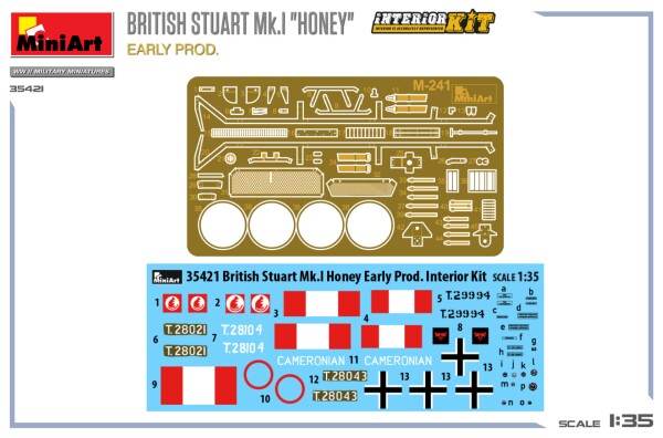 Збірна модель 1/35 Британський танк М3 Stuart 'Honey' з інтер'єром (Ранне виробництво) MiniArt 35421 детальное изображение Бронетехника 1/35 Бронетехника