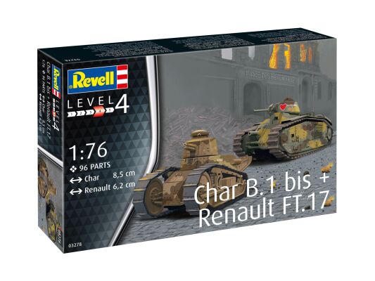 Французькі танки Char B1 bis + Renault FT.17 детальное изображение Бронетехника 1/76 Бронетехника