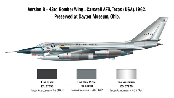 Збірна модель 1/72 Літак B-58 Hustler Italeri 1142 детальное изображение Самолеты 1/72 Самолеты