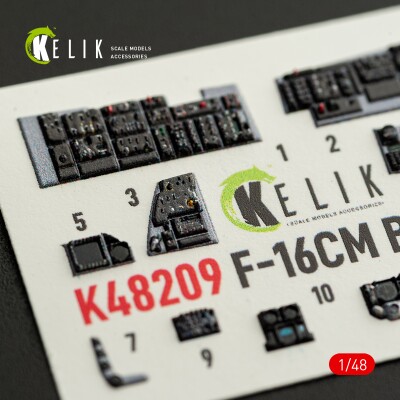 Lockheed Martin F-16 CM декаль інтер'єр для комплекту GWH 1/48 KELIK K48209 детальное изображение 3D Декали Афтермаркет