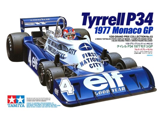 Збірна модель 1/20 Автомобіль Tyrrell P34, Гран-прі Монако 1977 року Tamiya 20053 детальное изображение Автомобили 1/20 Автомобили