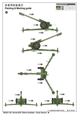 Збірна модель 1/35 Радянська 122-мм гаубиця Д-30 (рання модифікація) Trumpeter 02328 детальное изображение Артиллерия 1/35 Артиллерия