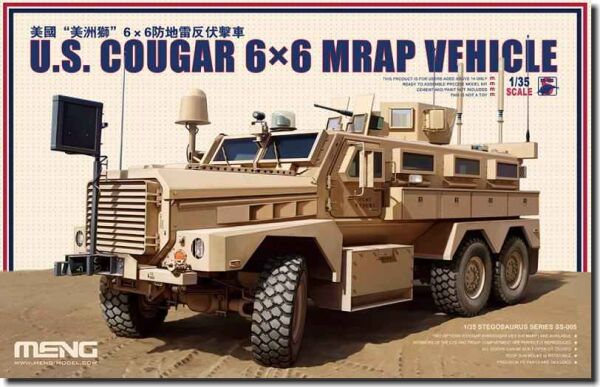 Scale model 1/35 American Armored Car Cougar 6x6 MRAP Vehicle Meng SS-005 детальное изображение Автомобили 1/35 Автомобили