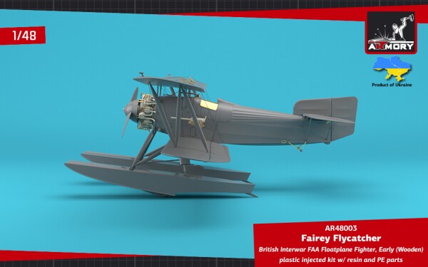 Сборная модель 1/48 Британский истребитель FAA Fairey Flycatcher в межвоенный период, гидроплан детальное изображение Самолеты 1/48 Самолеты
