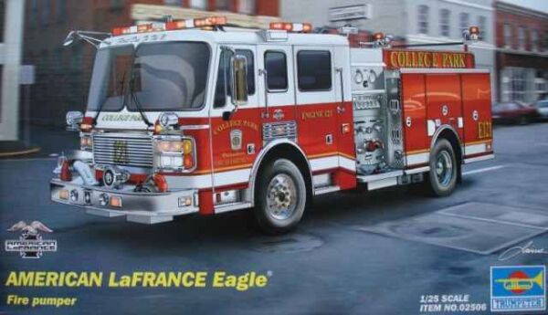 Збірна модель 1/25 Американська пожежна машина LaFrance Eagle Fire Pumper 2002 Trumpeter 02506 детальное изображение Автомобили 1/25 Автомобили