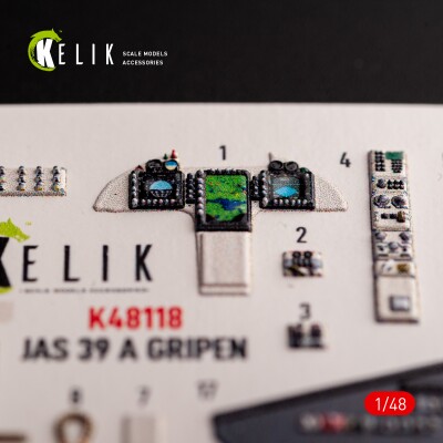 Jas-39 A декаль інтер'єр для комплекту Italeri 1/48 KELIK K48118 детальное изображение 3D Декали Афтермаркет