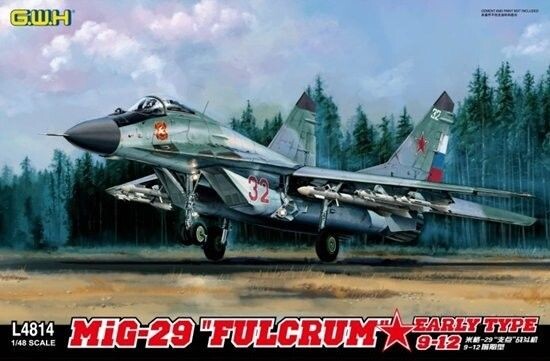 Збірна модель 1/48 Літак MiG-29 9-12 Fulcrum рання версія Great Wall Hobby L4814 детальное изображение Самолеты 1/48 Самолеты