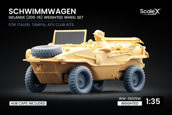 Набор колес (с деформацией) для Schwimmwagen Gelände v2 (200-16) для Italeri, Tamiya, AFV club детальное изображение Колёса Афтермаркет