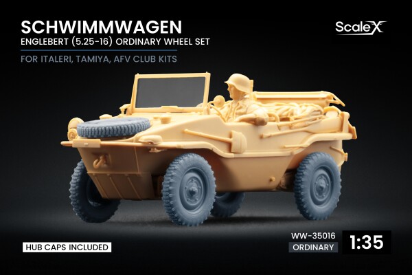 Набір коліс для Schwimmwagen Englebert (5.25-16) від Italeri, Tamiya, AFV club ScaleX WW-35016 детальное изображение Колёса Афтермаркет