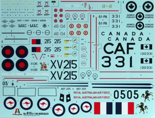 Сборная модель 1/72 Самолет C-130 E/H Геркулес Италери 0015 детальное изображение Самолеты 1/72 Самолеты