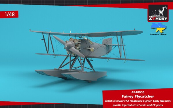 Сборная модель 1/48 Британский истребитель FAA Fairey Flycatcher в межвоенный период, гидроплан детальное изображение Самолеты 1/48 Самолеты
