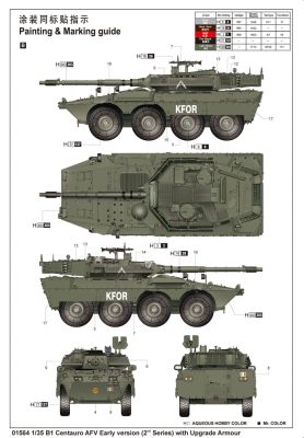 Збірна модель 1/35 Італійська бойова машина Centauro B1 AFV рання версія (2-а серія) з покращеною бронею Trumpeter 01564 детальное изображение Бронетехника 1/35 Бронетехника