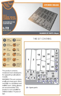Набір фототравлення 1/72 Ла-5 (всі модифікації) з фототравленням посадкових закрилків Clear Prop CPA-72012 детальное изображение Наборы деталировки Афтермаркет