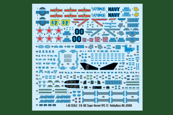 Збірна модель 1/48 Літак F/A-18E Super Hornet VFC-12 HobbyBoss 85818 детальное изображение Самолеты 1/48 Самолеты