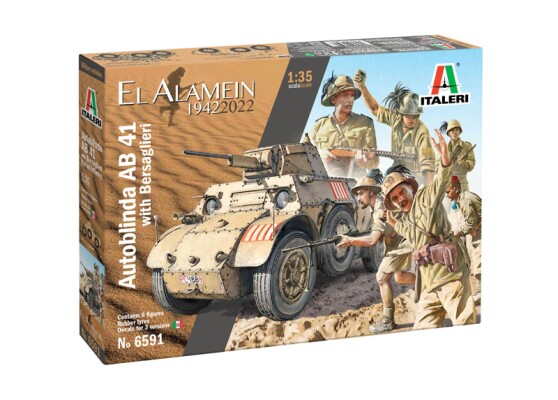 Scale model 1/35 armored vehicle AB 41 Bersaglieri El Alamein Italeri 6591 детальное изображение Бронетехника 1/35 Бронетехника