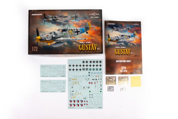 Збірна модель 1/72 Літак Messerschmitt Bf-109g GUSTAV LIMITED DUAL COMBO Eduard part 1 2144 детальное изображение Самолеты 1/72 Самолеты