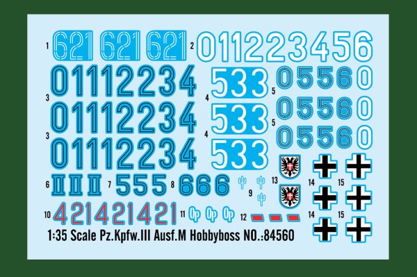 Збірна модель 1/35 Танк Pz.Kpfw.III Ausf.M HobbyBoss 84560 детальное изображение Бронетехника 1/35 Бронетехника