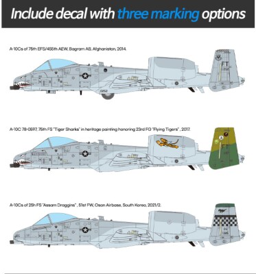 Збірна модель 1/48 Літак А-10C Thunderbolt II 75-а винищувальна авіагрупа «Flying Tigers» Academy 12348 детальное изображение Самолеты 1/48 Самолеты