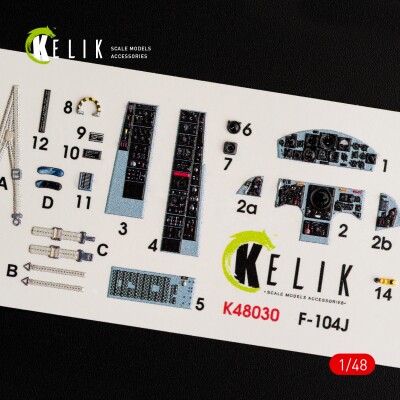 F-104J &quot;Starfighter II&quot; 3D декаль інтер'єр для комплекту Kinetic 1/48 KELIK K48030 детальное изображение 3D Декали Афтермаркет