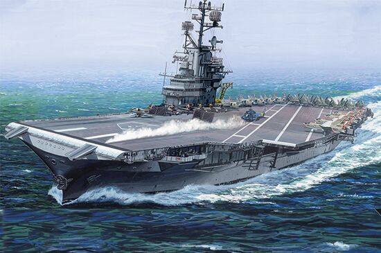 Збірна модель американського військового корабля Intrepid CV-11 детальное изображение Флот 1/350 Флот