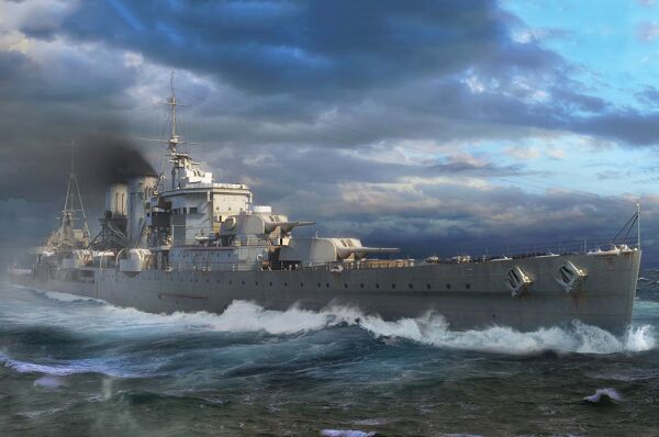 Збірна модель важкого крейсера Королівського військово-морського флоту Великої Британії Ексетер детальное изображение Флот 1/700 Флот