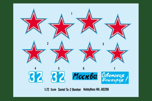 Сборная модель 1/72 Советский бомбардировщик Ту-2 ХоббиБосс 80298 детальное изображение Самолеты 1/72 Самолеты