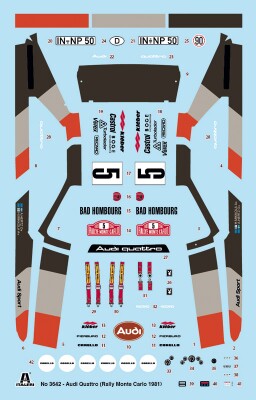 Збірна модель 1/24 Автомобіль Audi Quattro Ралі Italeri 3642 детальное изображение Автомобили 1/24 Автомобили