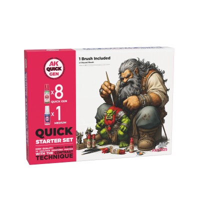 Starter set QUICK (8 QUICK GEN + 1 MEDIUM + 1 brush) AK-interactive 17525 детальное изображение Наборы красок Краски