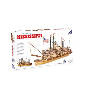 Дерев'яна модель пароплава «Король Міссісіпі» у масштабі 1:80 детальное изображение Корабли Модели из дерева