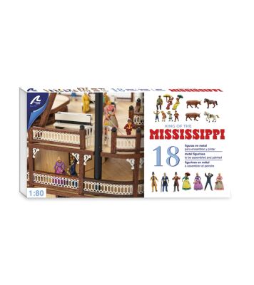 Набор из 18 металлических фигурок для парохода «Король Миссисипи» детальное изображение Фигуры для дерева Модели из дерева