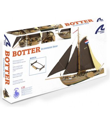 Деревянная модель голландской рыбацкой лодки Botter детальное изображение Корабли Модели из дерева